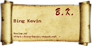 Bing Kevin névjegykártya